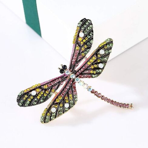 4 Pieces Fashion Colorful Enamel Brooch Pins Animals Brooch Pins Crystal Rhinestone Butterfly Seahorse Dragonfly Lizard Brooch Pins for for Women Ladies Jewelry in Saudi Arabia
