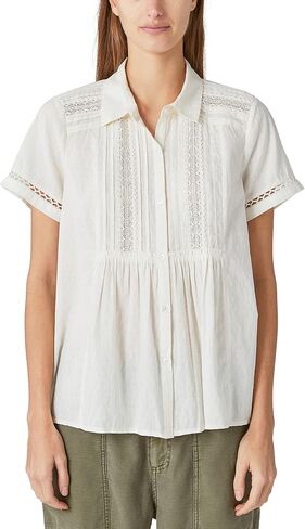 Lucky Brand womens Lace Button Down Shirt Lace Button Down Shirt in Saudi Arabia