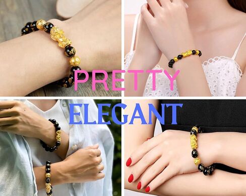Good Luck PiXiu Feng Shui Bracelet For Men Women, Fend Shui Black Obsidian Wealth Bracelet, Adjustable Suitable for All Occasions Anniversary Birthday Valentines Christmas Gifts in Saudi Arabia