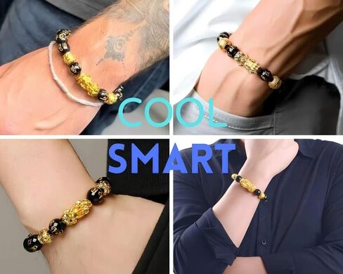 Good Luck PiXiu Feng Shui Bracelet For Men Women, Fend Shui Black Obsidian Wealth Bracelet, Adjustable Suitable for All Occasions Anniversary Birthday Valentines Christmas Gifts in Saudi Arabia