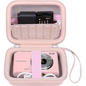 Canboc Digital Camera Case for CAMKORY/Qumcou/Lecran FHD 1080P Compact Portable Digital Camera, Point and Shoot Camera Bag, Zipper Mesh Pocket fit Cable, Batteries, Purple (Case Only)