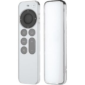 Remote Case Compatible with Apple TV 4K Siri Remote 3rd / 2nd Generation 2022 2021, Shinny Protective Cover for Apple TV 4K/HD Siri Remote Controller, Black & Silver