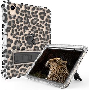 Rantice Case for iPad Mini 6 2021, iPad Mini Case with Pencil Holder and Kickstand for Women Girl Kids, Slim Shockproof Clear Transparent Cover for iPad Mini 6th Generation 8.3 inch（Clear+Glitter）