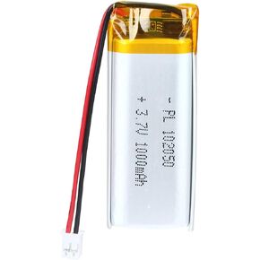 YDL 3.7V 1000mAh 102050 Lipo Battery Rechargeable Lithium Polymer ion Battery Pack with PH2.0mm JST Connector