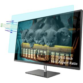 21.5 Inch Anti Blue Light Screen Protector For Universal 21.5" 16:9 Standard/Curved Monitor & Touchscreen, (18.75 inch X 10.55 inch Screen Size Only) Blue Light Blocking & Anti Glare Screen Protector