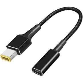 USB C to Slim-Tip Laptop Charging Cable, Type C to Square Converter Adapter Charger Cord for Lenov Yoga T470s T470 T460s T450 T450s ThinkPad X1 (USB-C Female to Slim-tip)