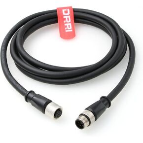 M12 A-Code 12pin Male to Female Straight Molded Ethernet Cable Connector for COGNEX Vision Camera