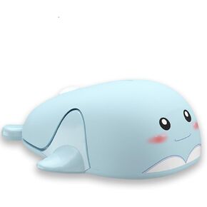 2.4G Wireless Cute Mouse, Dolphin Cartoon Animal Kawaii Mouse, Lightweight Soundless Mouse, Portable 3 Levels DPI Mice with USB Receiver, for PC Laptop Computer(Blue)