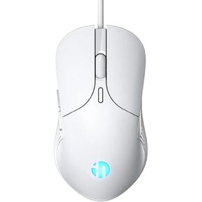 PoseiTun Wired Mouse with Ergonomic Design Silent USB Computer Mice White