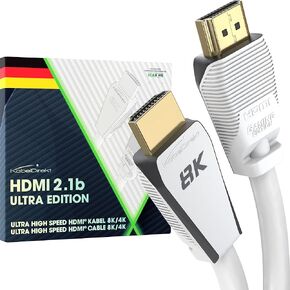 8K HDMI Cable, HDMI 2.1b, Certified Ultra Edition for Maximum Performance – 3ft (48G, Ultra High Speed HDMI 2.1, 10K, 8K@60Hz & 4K@144Hz, Gaming PC/PS5/Xbox, HDMI Certificate, White) – CableDirect