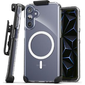 Encased MAG Case Designed for Samsung Galaxy A25 5G Belt Clip Magnetic Case with Holster (Compatible with MagSafe) Clear