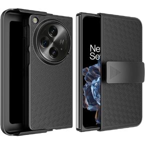 Compatible for OnePlus Open/Oppo Find N3 with Screen Protection Case with Belt Clip Holster, Kickstand Slim Cover