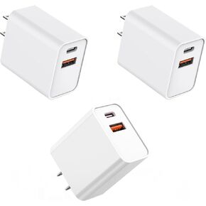 iPhone 15 Charger Block Fast Charging,3Pack USB C Wall Charger,20W Dual Port iPhone Charger Adapter Block Power Delivery Quick Type C Charging for iPhone 15/15 Pro/15 Pro Max/15 Plus/14/13/12/11/iPad