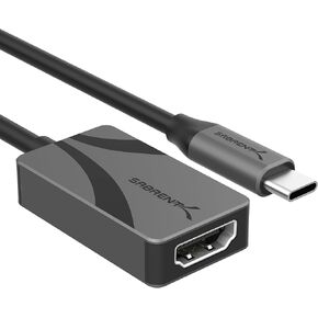 SABRENT 8K USB Type-C to HDMI Adapter - 8K@30Hz & 4K@120Hz, HDR10/Dolby Vision, VRR & FreeSync, Compatible with Laptops, Tablets, Smartphones, Portable Gaming Systems, Aluminum Design (DA-CH8K)