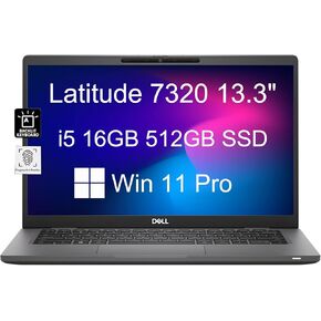 Dell Latitude 7320 7000 (2023) 13.3" FHD (Intel Core i5-1145G7 vPro, 16GB RAM, 512GB SSD) Business Laptop, 13-hr Battery Life, Backlit, Thunderbolt 4, Win 11 Pro (Renewed)
