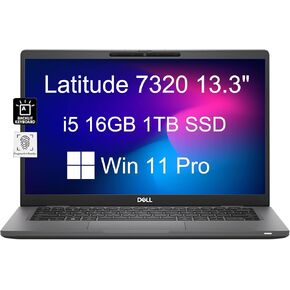 Dell Latitude 7320 7000 (2023) 13.3" FHD (Intel Core i5-1145G7 vPro, 16GB RAM, 512GB SSD) Business Laptop, 13-hr Battery Life, Backlit, Thunderbolt 4, Win 11 Pro (Renewed)