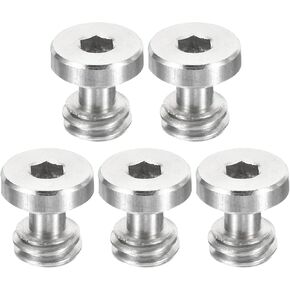 PATIKIL 3/8"-16 Thread 16mm Length Camera Quick Release Screw Tripod Screw, 5 Pack Stainless Steel Hex Slot Screws for DSLR Camera Rig Accessories, Silver