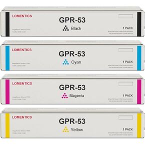 GPR53 GPR-53 Black, Cyan, Magenta, Yellow Toner Cartridge (4-Pack) Loment Replacement for Canon GPR 53 Toner ImageRunner Advance C3325 C3325i C3330 C3330i C3525i C3530i Printer