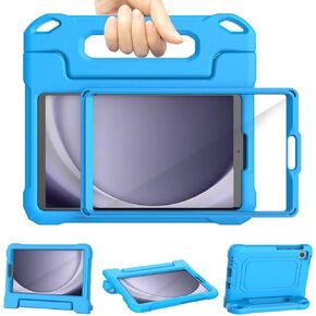 Kids Case for Samsung Galaxy Tab A9 8.7 Inch 2023 (SM-X110/X115/X117) & Galaxy Tab A7 Lite 8.7 Inch 2021, Built-in Screen Protector, Shockproof Handle Stand Cover for Galaxy 8.7", Blue