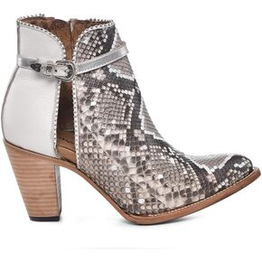 Cuadra Women's Bootie in Genuine Exotic Python Leather White 3F0JPH