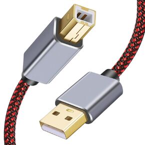 Tiierzon Printer Cable 5Ft, USB Printer Cable 2.0 Type A Male to B Male Cable Scanner Cord High Speed Compatible with HP, Canon, Dell, Lexmark, Xerox, Samsung etc (5Ft)