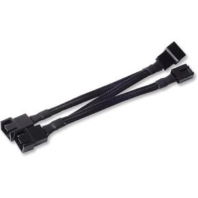SilverStone Technology SST-CPF02-USA PWM Fan Splitter One to Three in Black Sleeved Design CPF02-USA