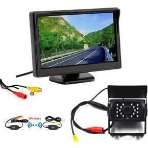 5" Digital Color TFT LCD Car Desktop Monitor+Car Rear View Camera/Waterproof IR Camera for Truck/Bus/Lorry DC12-24V