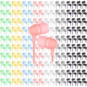 Xuhal 300 حزمة من سماعات الأذن السائبة معكرون الألوان سماعات مختلطة 3.5 ملم سماعات رأس للفصل الدراسي سماعات أذن سلكية في سماعات الأذن للمدارس والفصول الدراسية والطلاب والمراهقين والأطفال هدية والكبار in Kuwait