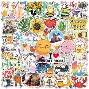 100 Pcs Cute Sparkling Shining Waterprof Vinyl Sticker Stickers Packs for Kindle Water Bottle Laptop Trunk Suitcase Kids Teens Adults Shining