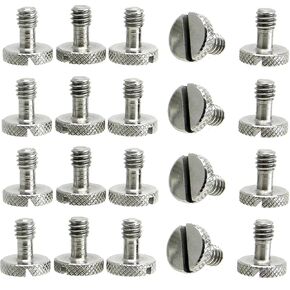 Steel Screws 1/4" Tripod Quick Release QR Plate Camera Flathead Slot Stainless SS ideal for Manfrotto/Sachtler (20)