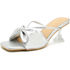 LIURUIJIA Kitten Heels For Women Sandals Open Square Toe Low Heel Cute Slip On Comfort Sexy Dress Pumps Sandals Evening Party Prom Dance Shoes