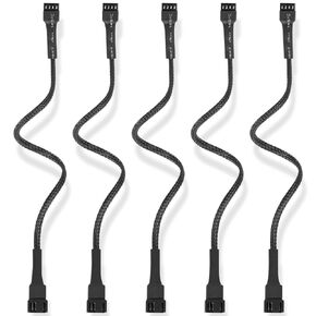 upHere PWM Fan Extension Cable,PC Fan Splitter Cable Converter for Computer ATX Case 4-Pin/3-Pin Cooling Fan Cable,12.2 inch (10-Pack)