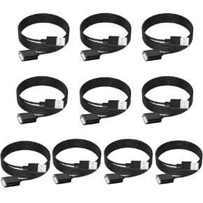 USB Extension Cable 10-Pack Bulk, Male to Female, 5 ft USB-A 2.0 Extender Cord