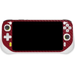 MightySkins Carbon Fiber Skin Compatible with Logitech G Cloud Gaming Handheld - Solid Burgundy | Protective, Durable Textured Carbon Fiber Finish | Easy to Apply | Made in The USA