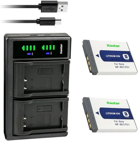 Kastar 4-Pack Battery and LTD2 USB Charger Compatible with Sony NP-BD1 NP-FD1 Battery, BC-CSD BC-CS3 Charger, Sony Cyber-shot DSC-G3, Cyber-shot DSC-T2, Cyber-shot DSC-T70, Cyber-shot DSC-T75 Cameras in Saudi Arabia