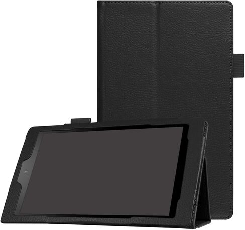 حافظة Asng Fire HD 8 2018/Fire HD 8 2017/Fire HD 8 2016 - حافظة بحامل من جلد البولي يوريثان الفاخر مع تنبيه/غفو تلقائي لـ Fire HD 8 (الجيل الثامن / السابع / السادس) (أسود) in Kuwait