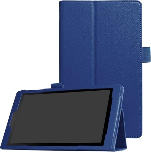 Asng Fire HD 8 2018/Fire HD 8 2017/Fire HD 8 2016 Case - Premium PU Leather Folio Stand Cover Case with Auto Wake/Sleep for Fire HD 8 (8th / 7th / 6th Generation) (Black) in Saudi Arabia