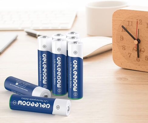 Deleepow AA Rechargeable Batteries Nimh 3300mAh 1.2V Batteries AA Size Rechargeable High Capacity 1200 Cycles 8-Pack(Only Battery) in Saudi Arabia