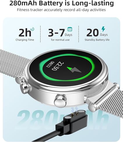 BooaBei Smart Watches for Women (Answer/Make Calls), 1.27" AMOLED Screen Fitness Tracker, Heart Rate/Sleep Monitor, IP68 Waterproof Petite Watch for Women, Round Smartwatch for Android iPhone in Saudi Arabia