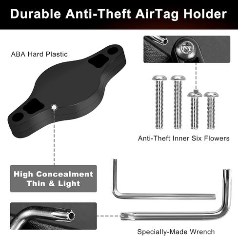 Waterproof AirTag Bike Mount Hidden: Bike AirTag Holder for Bike, Anti Theft AirTag for Bike, Bike Tracker Air Tag Bike AirTag Hidden Bike Mount Compatible with Apple AirTag with Reflective Tape in Saudi Arabia