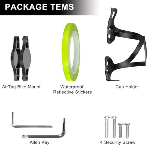 Waterproof AirTag Bike Mount Hidden: Bike AirTag Holder for Bike, Anti Theft AirTag for Bike, Bike Tracker Air Tag Bike AirTag Hidden Bike Mount Compatible with Apple AirTag with Reflective Tape in Saudi Arabia