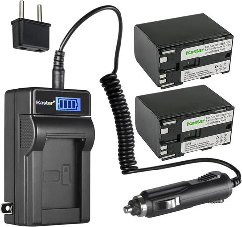 Kastar 3-Pack BP-970G Battery and LCD AC Charger Compatible with Canon V520, XF100, XF105, XF200, XF205, XF300, XF305, XH-G1 HDV, XH-G1S, XH-G1S HD, XL-H1A, XL-H1S, XL-H1S HD, XL-1, XL-1S, XL-2 Camera in Saudi Arabia