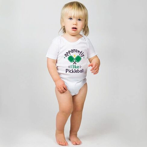 ChalkTalkSPORTS Pickleball Baby & Infant One Piece | Pickleball Theme Bodysuits in Kuwait
