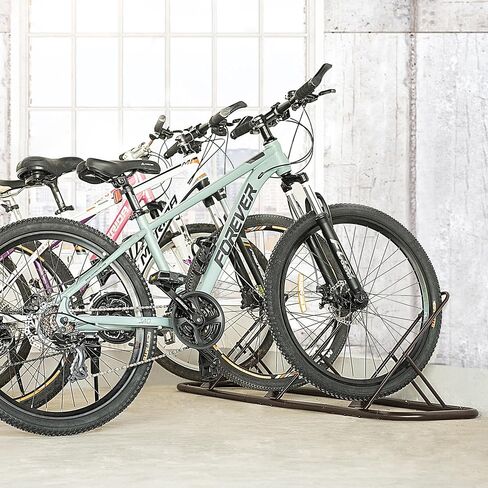 3 Bike Floor Type Parking Rack Stand - Bicycle Storage Stand Indoor/Outdoor Cycling Rack Floor Storage Organizer for Garage 12-26" Wheel Stand (Black) in Saudi Arabia