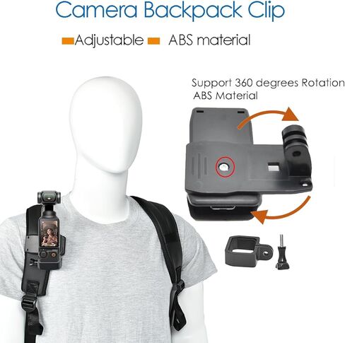 مجموعة ملحقات Fotoleey لـ DJI Osmo Pocket 3 حزام الصدر جبل حزام الرأس جبل حقيبة الظهر جبل المعصم جبل قابل للتعديل in Kuwait