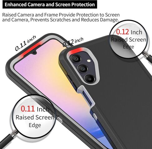 Compatible with Samsung Galaxy A25 Case, with Belt Clip Holster Heavy Duty Rugged Shockproof Full Body Protection Kickstand Cover for Samsung Galaxy A25 Phone (Black) in Kuwait