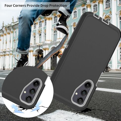 Compatible with Samsung Galaxy A25 Case, with Belt Clip Holster Heavy Duty Rugged Shockproof Full Body Protection Kickstand Cover for Samsung Galaxy A25 Phone (Black) in Kuwait