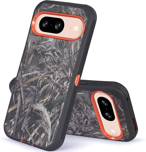 Designed for Google Pixel 9 2024 Case with Belt Clip Holster, Built-in Screen, Anti-Drop, Shockproof, with Kickstand, Heavy Duty Protection (Black) in Kuwait