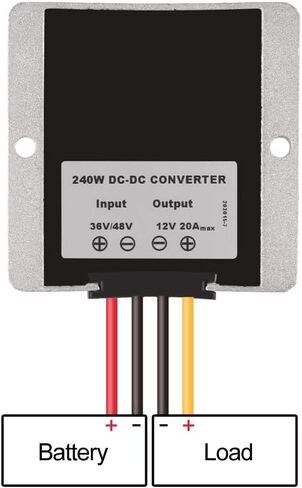 20A 240W 12v Golf Cart 48V 36V to 12V Converter Voltage Regulator Reducer Transformer Waterproof Voltage Reducer for Golf Cart with Lever Wire Connectors 2 in 2 Out in Saudi Arabia