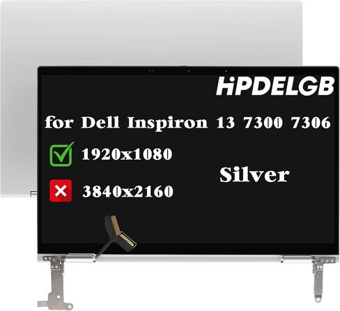 بديل لجهاز Dell Inspiron 13 7300 7306 P124G P124G002 2 في 1 FHDKN LCD تعمل باللمس مجموعة شاشة 13.3 بوصة 1920x1080 FHD IPS فضي in Saudi Arabia